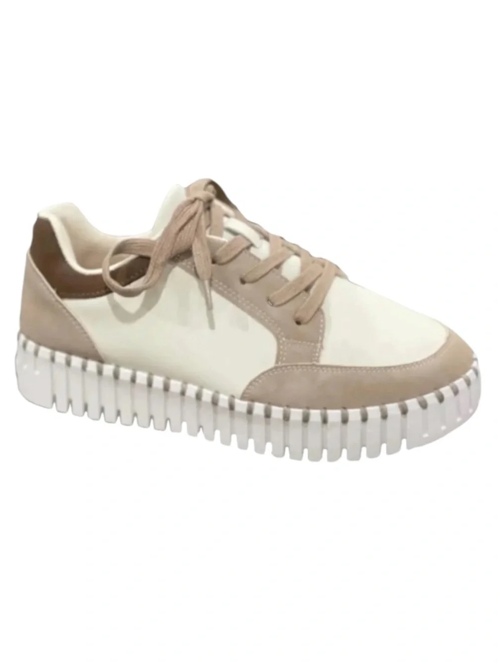 Ilse Jacobsen tulip neutral leather lace up platform sneakers in Lily white - Picture 2 of 10